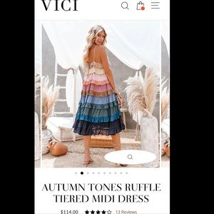 Vici ruffle tiered midi dress
